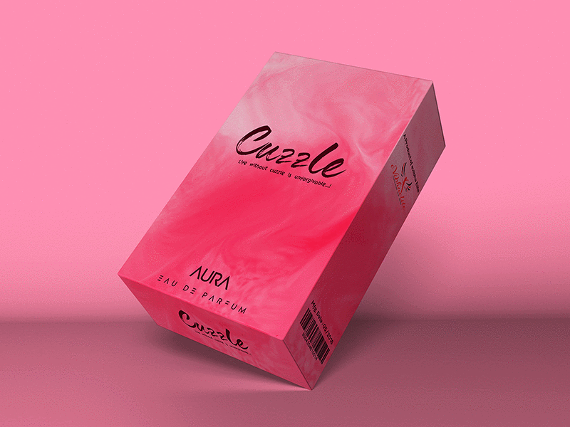 Cuzzle Perfume Package branding colorful creative logo cuzzle cuzzle perfume design eau de parfum logo logo design logomark logotype package package design package mockup pattern perfume logo perfume mockup perfume package pink typography