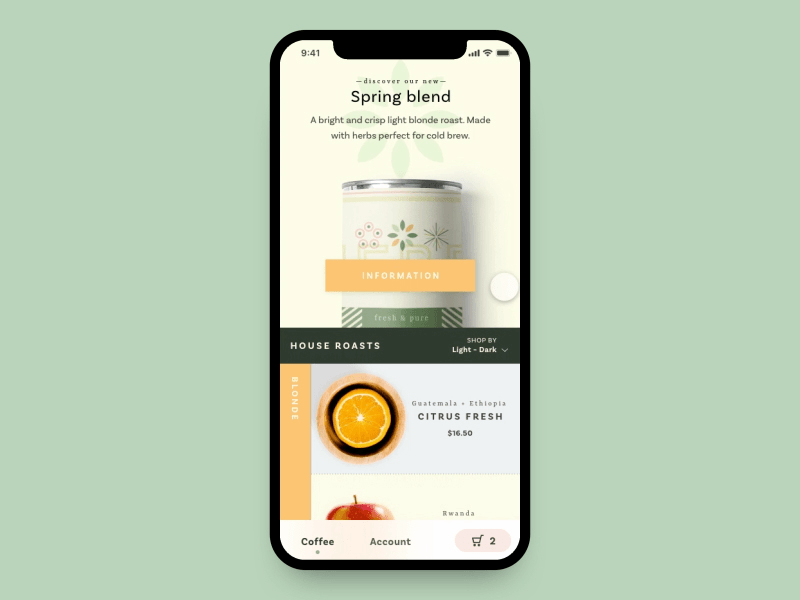 Coffee Roaster App adobe xd animation app animation coffee app interface design ui