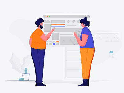 Ui Intern art illustration man modern art plants screen flow ui intern web web design woman