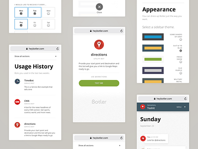 Botler Mobile Website Screens chatbot clean design messaging mobile ui ux web design