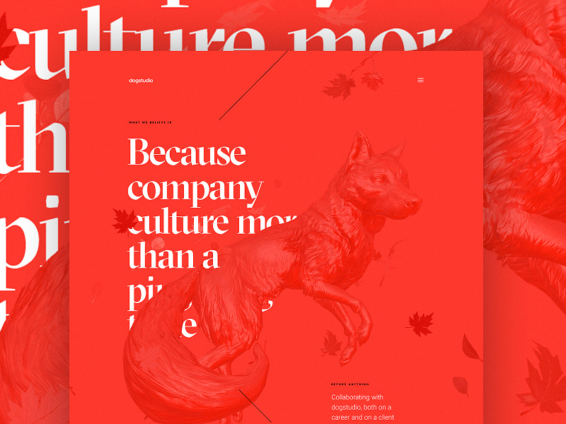 Dogstudio - Value Page 3d dog dogstudio font red webdesign webgl website