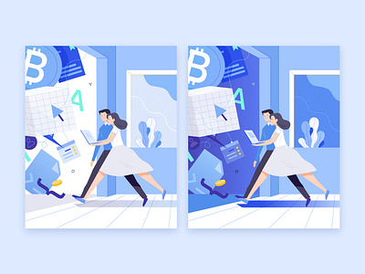 Blockchain block chain design illustration