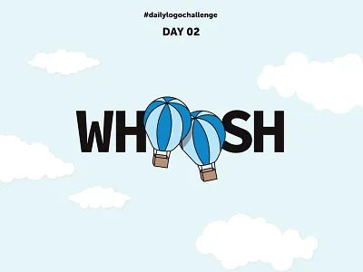 Day 02: Whoosh - Hot Air Balloon Logo balloons dailylogochallenge hot air balloon logo whoosh