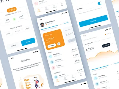 Wallet App Concept blue clean financial ios ui ux wallet