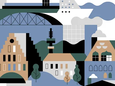 Hamburg City Art Print architecture cargo city europe germany hamburg port ship travel