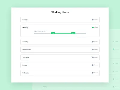 Working Hours range slider ui ui ux design ux web web design