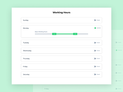 Working Hours range slider ui ui ux design ux web web design