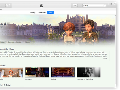 Leap design entertainment itunes key art movie