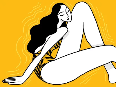 Summer Sunshine 2d beach beauty care brush caloric charachter darkcube digital art flat design glow heat illustration landing page pool party sunbathing sunshine warm warmth web woman