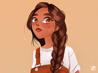 🌾 art character cute drawings farmer flower fox girl girl character illustration ipadpro kanken procreate sun sunny