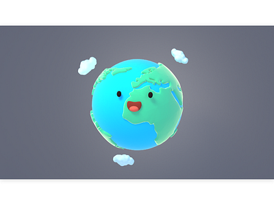 Cartoon Earth 3d april 22 baby cartoon children cute design earth eco geography happy kawaii kid planet world 可愛 地球