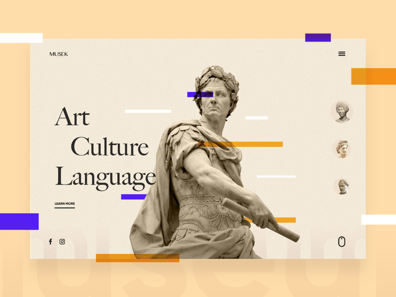 Example of Musek - Museum page concept