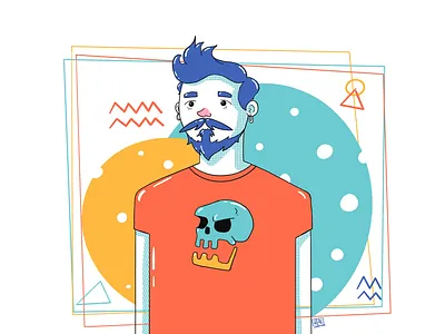 Self Portrait design digitalart flat illustration ipad pro people portrait procreate self skull