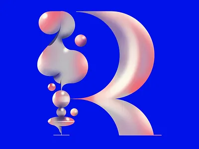 R for 36 Days of Type abstract boutique bubble circles color colors creation design for fun illustration letter lettering logo organic shape typography vector