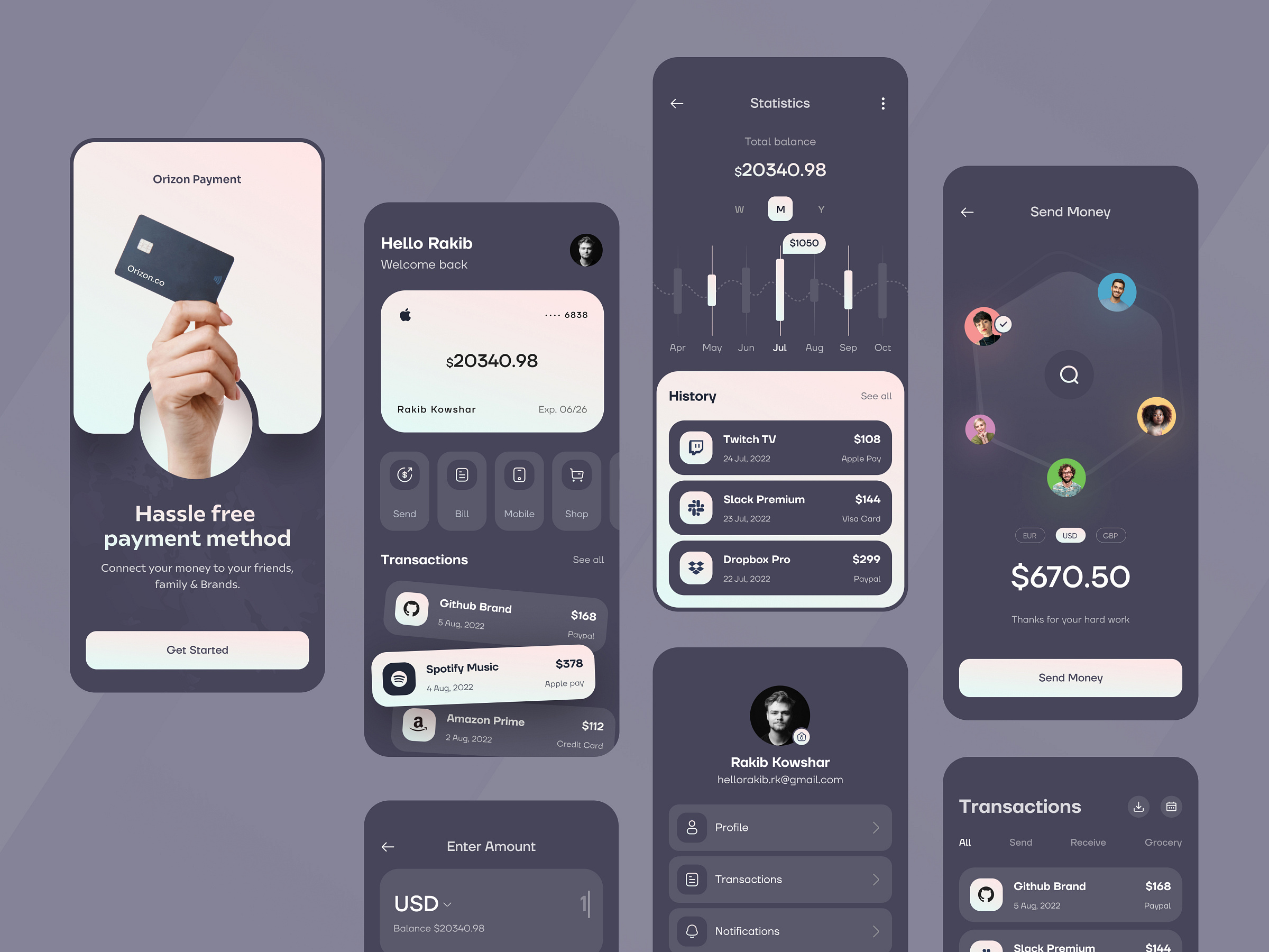 Banking App by Rakib Kowshar for Orizon: UI/UX Design Agency on Dribbble