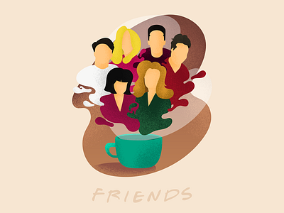 Friends adobe design dribbble dribbblers flat friends friendship grainy illustration illustrations illustrator netflix photoshop shadows shots vector