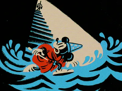 Sorcerer (Quickie) Micky disney illustration mickey mickeymouse procreate retro sketch