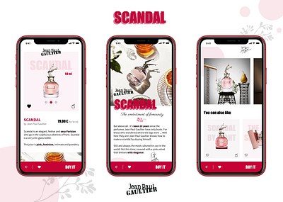 E-commerche shop - Daily UI - Perfume buy daily ui daily ui 12 france girl jean paul gaultier perfume product scandal shop shop app ui design woman