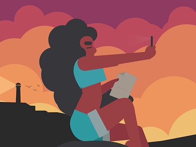 Sunset Chilling design illustration vector