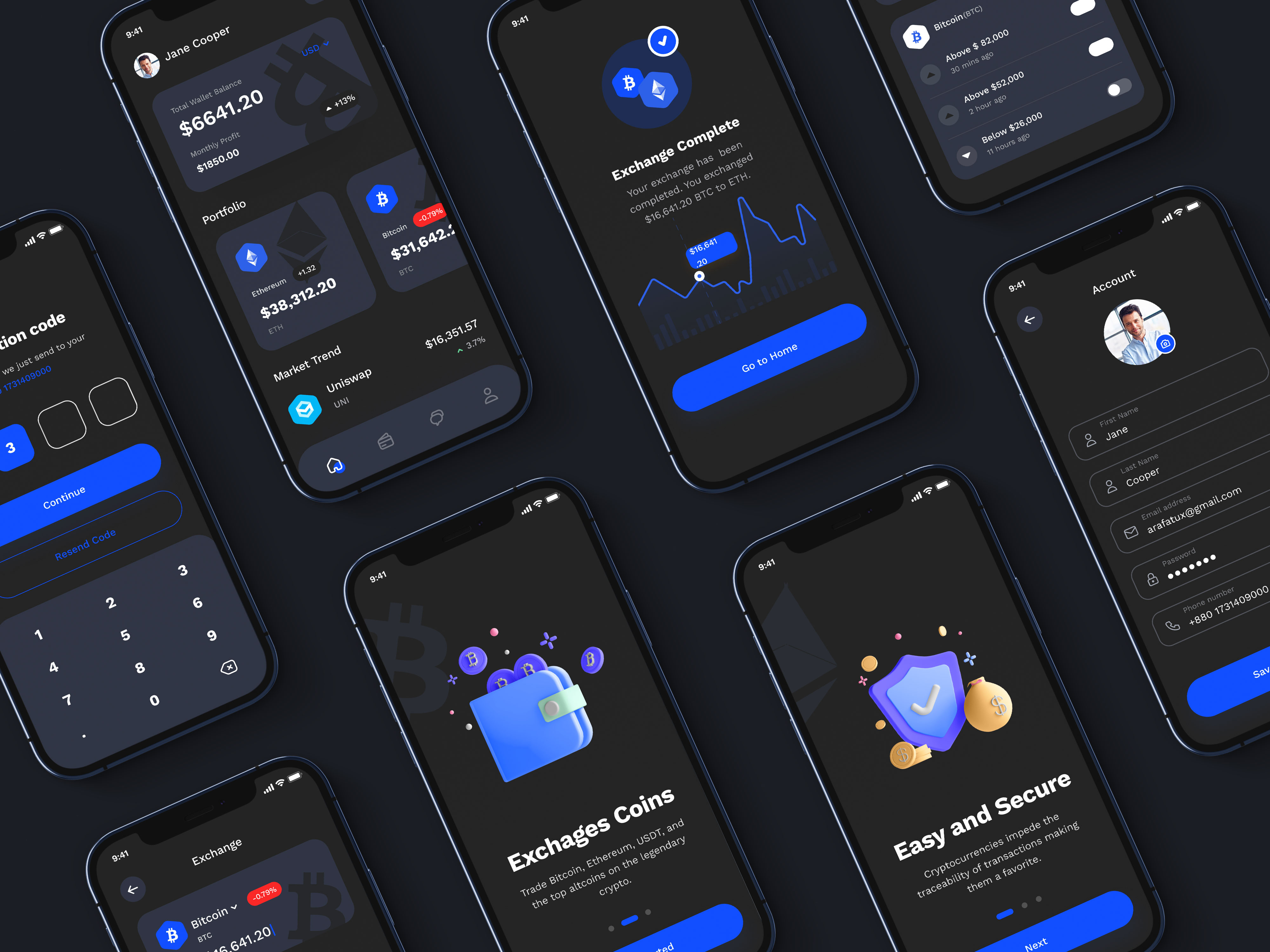 Example of Finance Mobile App Design Figma Dark