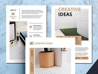 A5 Minimalist Flyer Set Corporate Identity Template corporate identity flyer set flyer template webdesign