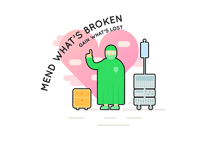 Just stick some tape on it! 2d clean combination heart illustration minimal typography vector words