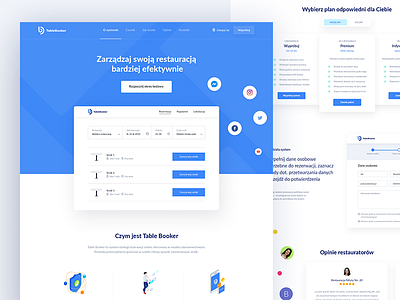 TableBooker Landing page blue booking clean landign page startup table