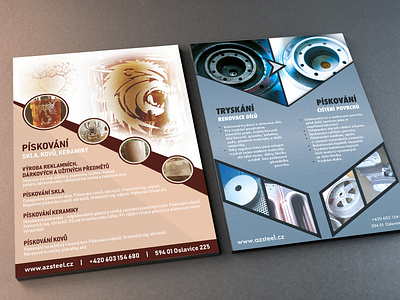 AZSTEEL flyers blast blasting business ceramic cold czech design flyer flyer artwork flyer design glass lion metal sand sandblasting steel steelblasting warm wheel