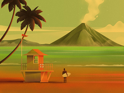Surfer art beach design illustration mountain nature surfer texture