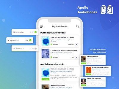 Apollo Audiobook app app design audio player audiobook audiobooks buy design design app logo medical medical app play purchase streaming user experience user interface