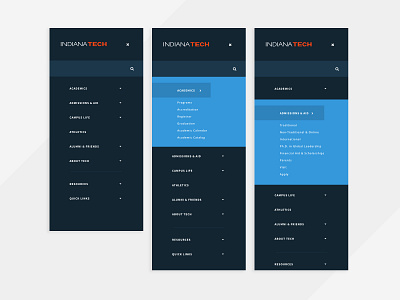 Mobile Navigation Concept adobe xd design higher education web design website website design wordpress