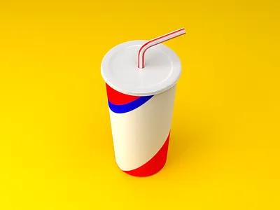 Fastfood - Soda cup fast food soda straw