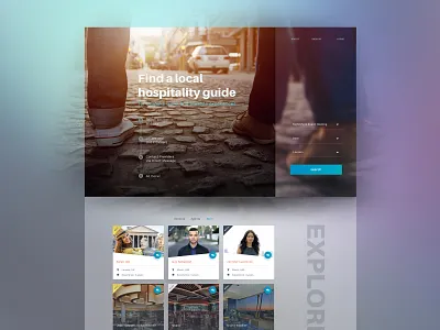 Hospitality Guide Website guide header hospitality landing page purple travel ui ux website