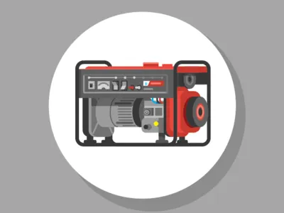 Generator electric gas generator graphic icons illustration infographic power vector
