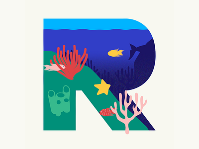 36 days of type | Letter R 36days adobe 36days r 36daysoftype 36daysoftype06 coral coral reef design graphic graphic design illustration illustrator reef typography vector wacom intuos