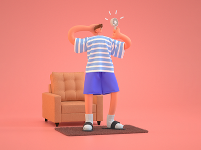 hair dryer c4d character art character creation hair dryer octane 设计