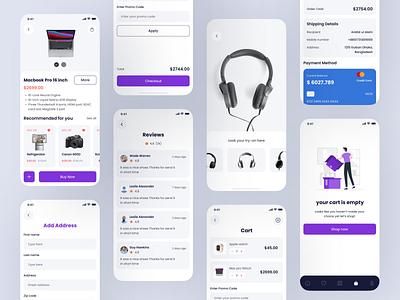 Ecommerce Mobile App UI Design app design buy online design design ui kit ecommerce ecommerce app ecommerce shop electronics shop online shop sell goods sell online ui ui design template ui kit ui ux