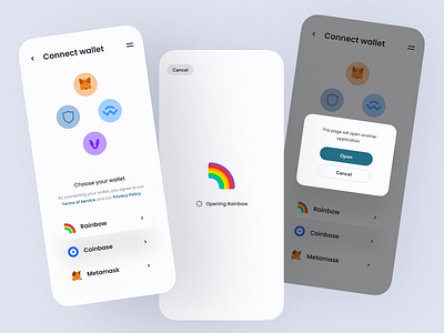 NFT Market App Design- Connect Wallet app design crypto app cryptocurrency design ui kit fintech app mobile app design mobile design nft nft app nft market ui ui design template ui kit ui ux