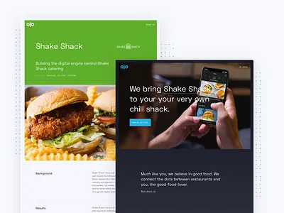 Olo Homepage and Case Study case study design landing olo ui web design website