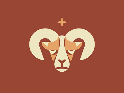 Ram flat geometric illustration simple vector