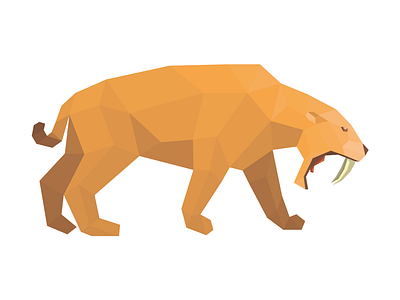 Sabre Tooth adobe illustrator amateur animal design dribbble invite giveaway flat ice age ice age world illustration illustrator illustrator art illustrator cc low poly low poly art low polygon lowpoly lowpolyart lowpolygon triangle vector