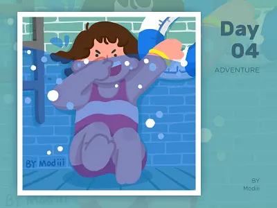 Day04 ADVENTURE 21dayproject flat illustration layout procreate sport swim 设计