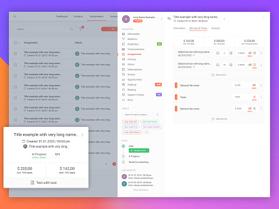 Invoices generator as a part of CRM System Solution. assignment card contact contacts crm fee flat flat design generator interface design interface design templates interface designer invoice invoices overlay taxes ui ux design ux ux designer web
