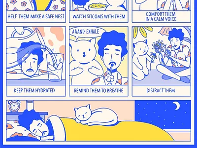 More Tips for When Your Friend Gets Too High cat comic art comix cute digital illustration drugs editorial illustration flat illustration illustration infographic kitty marijuana procreate