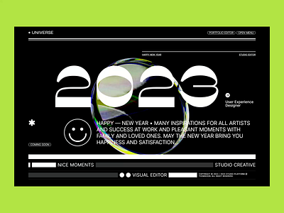 Happy New Year 2023 - Website Concept artist concept design designer future minimalist new year photographer portfolio ui ux web design website