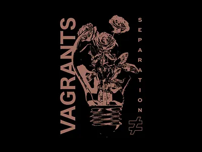 Vagrants apparel apparel design band band merch clothing design flowers illustration light light bulb merch rose separation texture vagrants vase vector