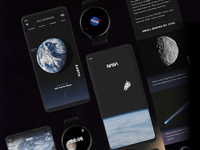 NASA App Redesign app branding design earth galaxy galaxy s10 gui mars moon nasa space ui uidesign universe ux