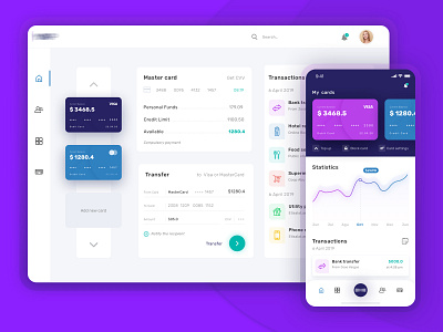 Digital banking bank app card digital graph ios statistic transaction ui ux