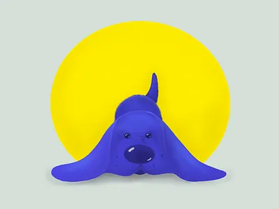 Midday procrastination- Blueberry dog illustration