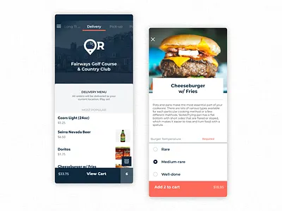 ForeOrder Golf Food Delivery App | Consumer | Product Design android app design ios product design